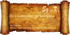 Szilveszter Krisztina névjegykártya