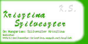 krisztina szilveszter business card